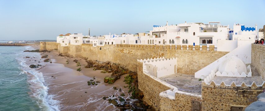 Cemetery and Mausoleum of Sidi Ahmed El Mansur, from the Krikia viewpoint, Asilah, morocco, africa