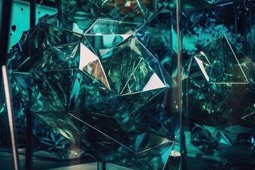 multi-shaped and multi-sized glass sculpture. Generative AI