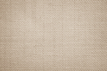 Jute hessian sackcloth canvas woven texture pattern background in light beige cream brown color blank empty	