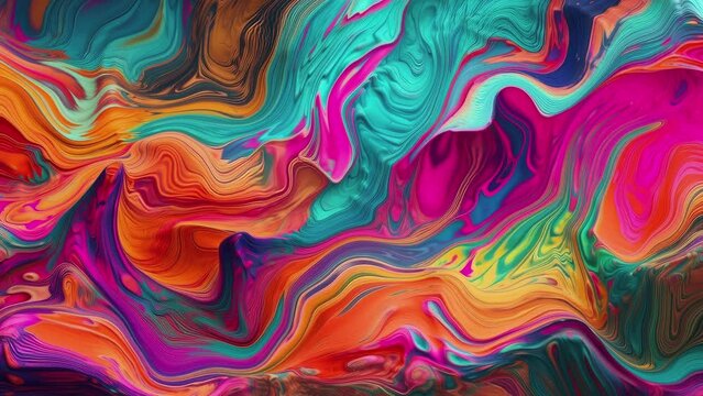 liquid paint color in marble style, mixed colored background with slow movement, creative concept