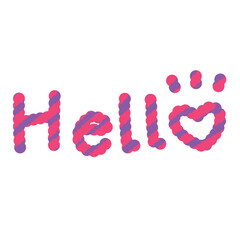 hello english lettering vector, handwritten font, pink purple candy lettering, illustrator
