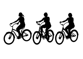 Naklejka premium Sport people whit bike on white background