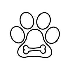 Heart paw icon vector. Dog paw illustration sign. love dog symbol.