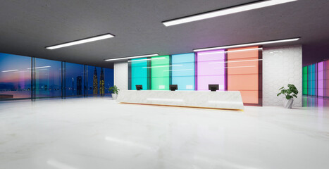 3d Modern reception lobby