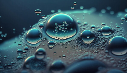 A nice transparent liquid with flowing bubbles. Generative AI