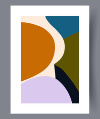 Abstract figures scandinavian geometry wall art print. Wall artwork for interior design. Printable minimal abstract figures poster. Contemporary decorative background with geometry.