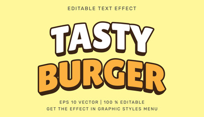 Tasty burger editable text effect template