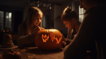 Cute background design for Halloween. Generative ai