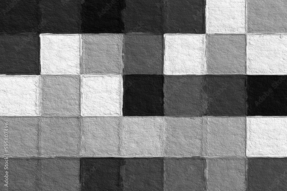 Wall mural black and white geometric pattern with a rough texture background. background texture wall and have 