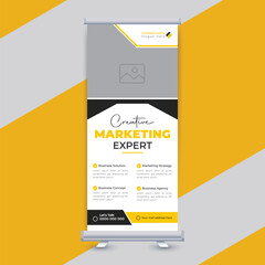 Modern corporate business colorful roll up standee banner design template