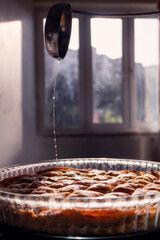 Golden Delight: Baklava Drizzled with Sweet Syrup