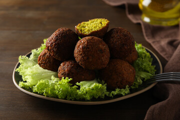 Vegetarian food concept - falafel, tasty falafel balls