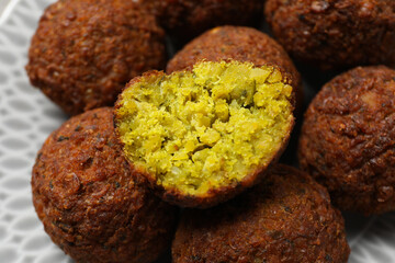 Vegetarian food concept - falafel, tasty falafel balls