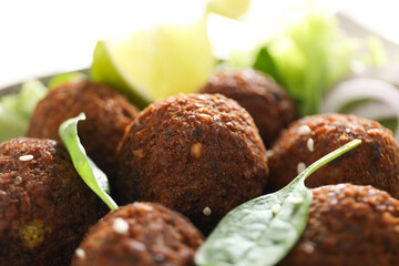Vegetarian food concept - falafel, tasty falafel balls