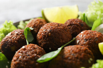 Vegetarian food concept - falafel, tasty falafel balls