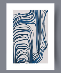 Abstract minimalism striped sketch wall art print. Printable minimal abstract minimalism poster. Wall artwork for interior design. Contemporary decorative background with sketch.