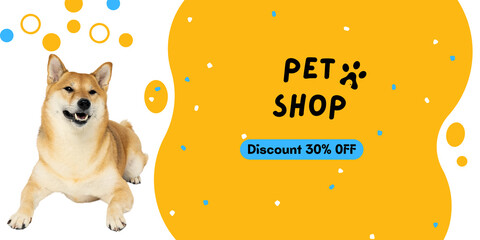 Fototapeta premium Image for advertising of Pet shop with cute dog