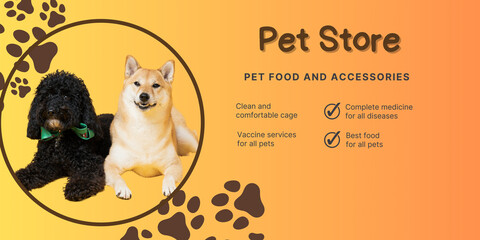 Image for advertising of Pet store with cute dogs