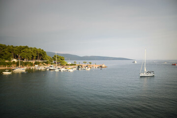 Beautiful Croatian seascape in summer. Summer holiday in europe.