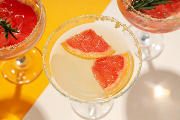 Grapefruit cocktail, alcohol or non alcoholic drink for party