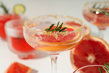 Grapefruit cocktail, alcohol or non alcoholic drink for party