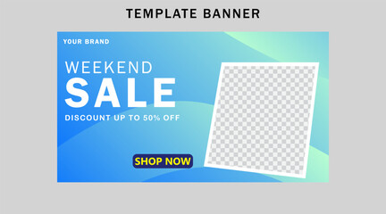 Template banner sale. Horizontal banner design for ads.