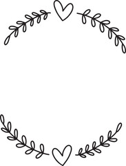 Vector illustration of hand drawn floral wreath, beautiful wedding design element