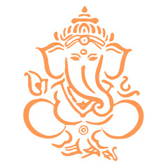 Hindu God Ganesha Sketch Outline Art