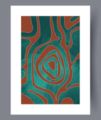 Abstract lines esoteric boho wall art print. Wall artwork for interior design. Contemporary decorative background with boho. Printable minimal abstract lines poster.