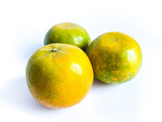 Mandarin orange fruit on the white background