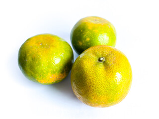 Mandarin orange fruit on the white background