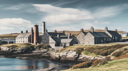 distillery islay island scotland Generated AI - obrazy, fototapety, plakaty