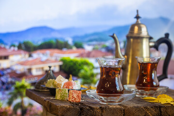 Cup of traditional turkish tea