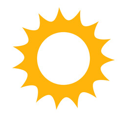 Sun symbol border isolated on white background.