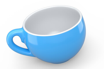 Ceramic coffee cup for cappuccino, americano, espresso, mocha, latte on white