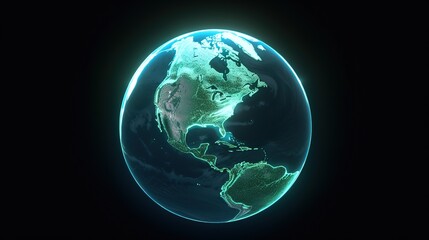Global earth sphere, view from space. Generative ai