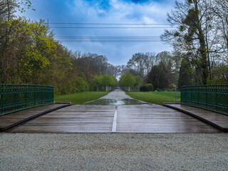 rainy day in the park 