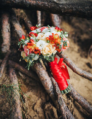 Stylish wedding bouquet.