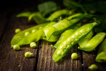 Pods of green peas