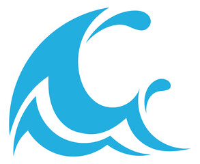 Water splash with drops. Clean eco nature symbol