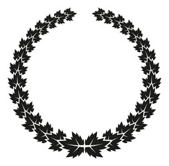 Obraz premium Black foliage wreath silhouette. Vintage luxury logo