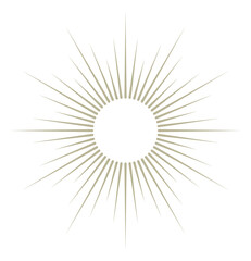 Obraz premium Decorative sun beam logo. Golden light rays