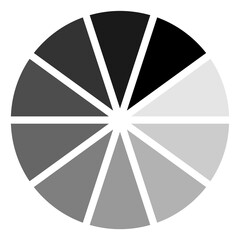 Segment gradient round sign. Pie circle icon