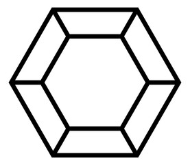 Hexagon gem. Classic jewel form. Jewelry store logo