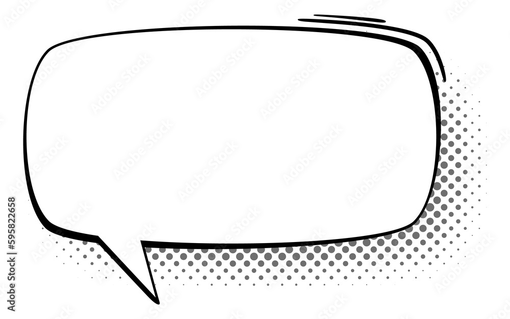 Aufkleber chat message empty frame with comic halftone effect