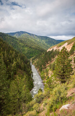 River Winding Through the Sawtooth Mountains, Mountain range in Idaho