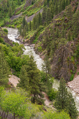 River Winding Through the Sawtooth Mountains, Mountain range in Idaho