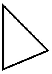 Triangle shape in linear style. Pointing mouse cursor