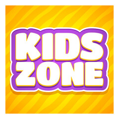 Kids zone banner. Fun and play area. Children place logo