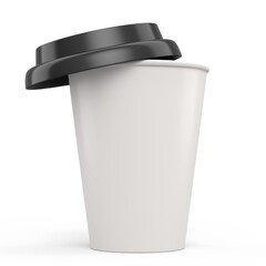 Paper coffee cup for cappuccino, americano, espresso, mocha, latte on white